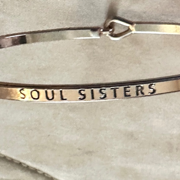 2/$15 Rose & Silver 2 tone, bangle bracelet, “Soul Sisters” - Picture 9 of 14